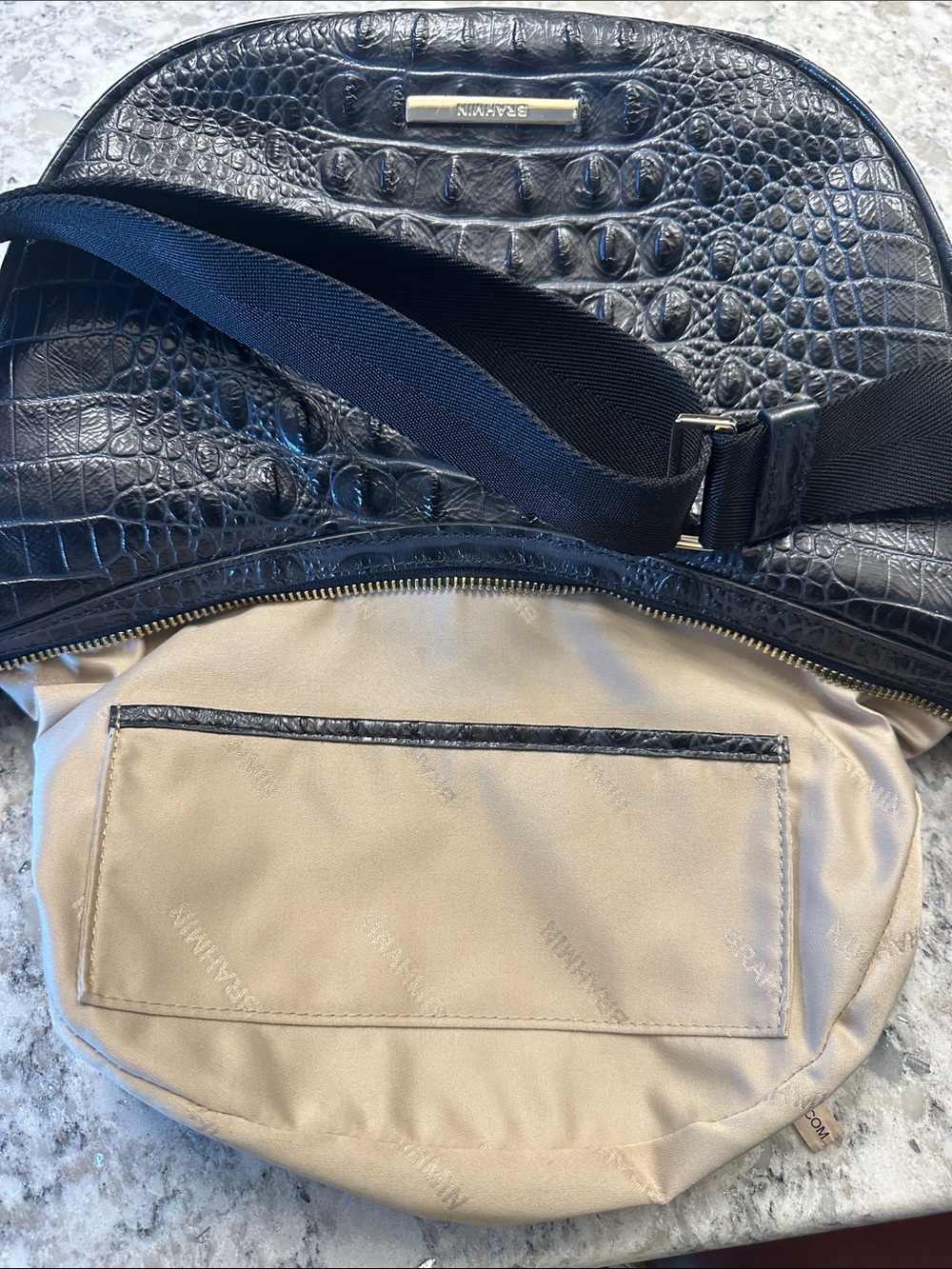 Brahmin Percy Crossbody Bag, Black Alden Road - Picture 8 of 11
